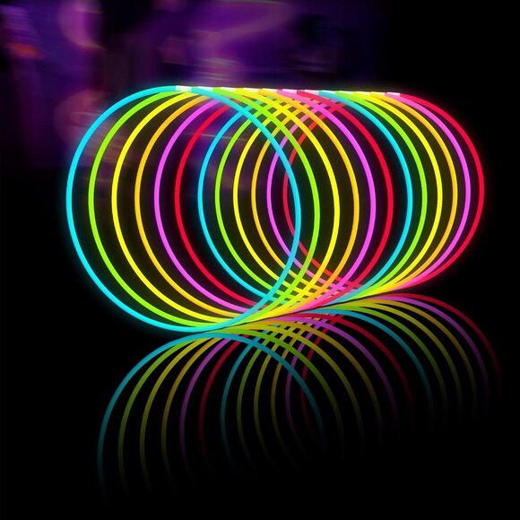 Bulk 100ct 22'' Glow Stick Necklaces - Waterproof Neon Lights for Celebrations